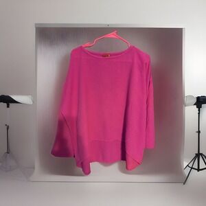 Oh My Gauze Shirt Womens Medium 1  Boxy Artisan Pink Barbie Hi-Low Flowy